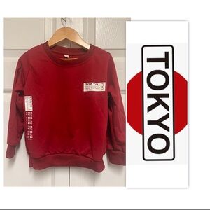 Tokyo Print Red Toddker Sweatshirt